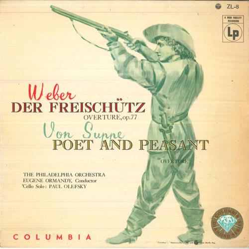 

10inch Record EUGENE ORMANDY PHILADELPHIA ORCHES Weber Der Freischutz Overture Op77 ZL8 COLUMIBIA MASTE Japan Classical Used
