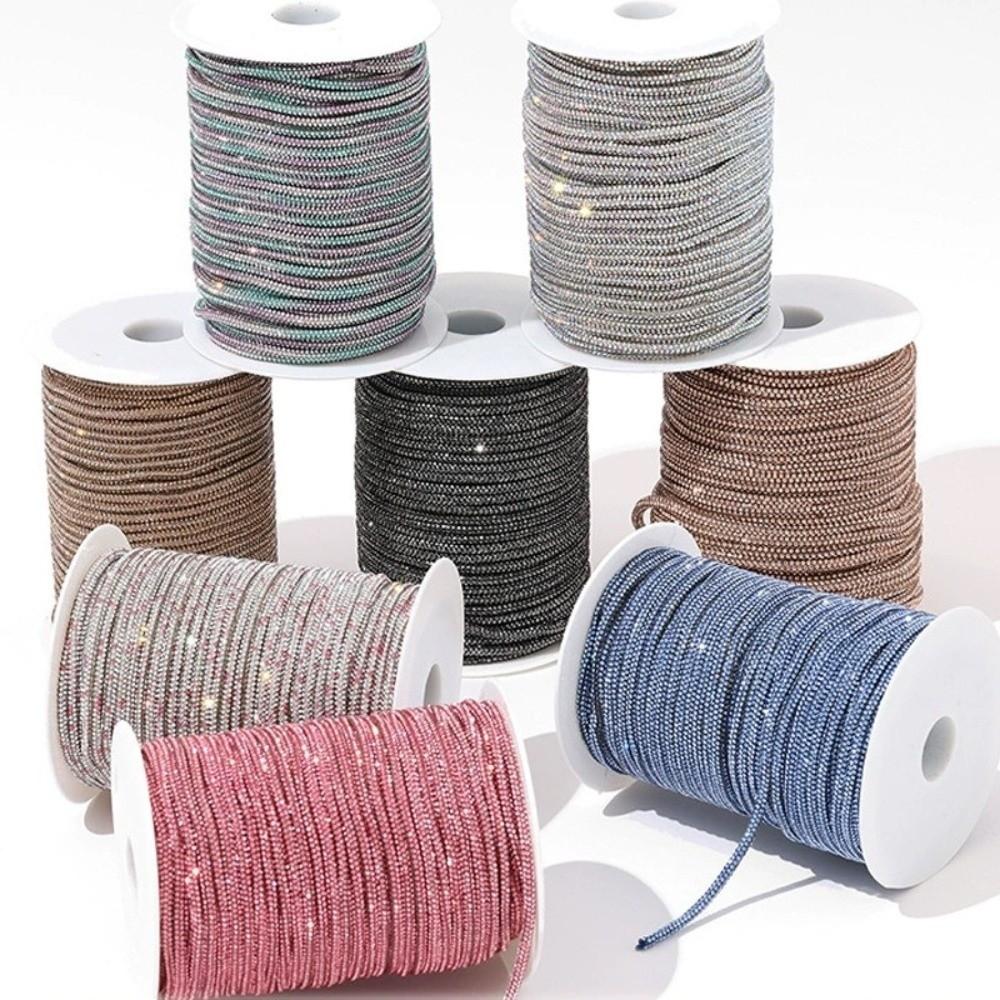 Mode DIY Kristall Strass Kordel 1 Yard 4mm Glas Diamant Seil Funkelnde Party Kostüm Dekoration DIY Nähband