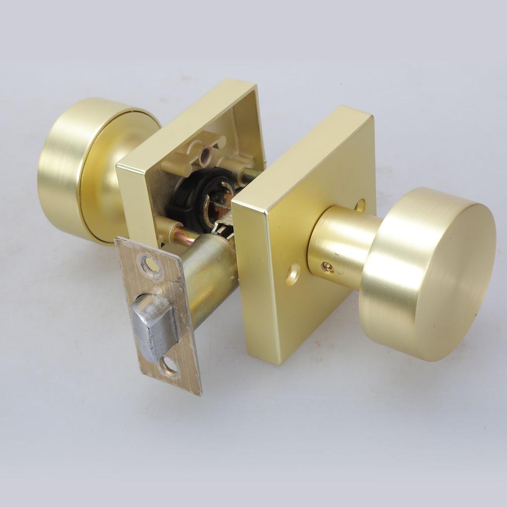 Portable Sturdy Zinc Alloy Gold Door Knobs with Satins Brass Finish Convenient Accessory for Contemporary Interiors
