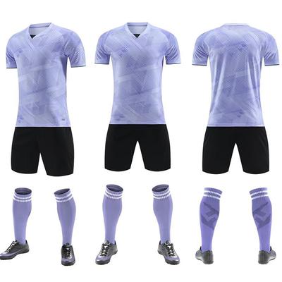 Novo Conjunto de Camisa de Futebol para Meninos e Crianças Roupa de Jogo e Treino Camisa Feminina Respirável Camisa de Manga Curta para Escola Primária e Adultos