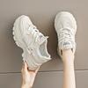 Fashion CRLAYDK Designer Chunky Sneakers for Women Mesh Platform Casual Dad Shoes Summer Height Increase Wedge Walking Sport Tennis