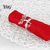 Festive Napkin Decor Christmas Deer Ring, Alloy Elk Holder, Holiday Rings for Dinner Ring Winter Party Dining Table Decoration Metal Hotel