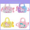 Cute Plush Unicorn Shoulder Bag For Kids Cartoon Design Soft And Fluffy Perfect For Kindergarten And Daily Use Purple
