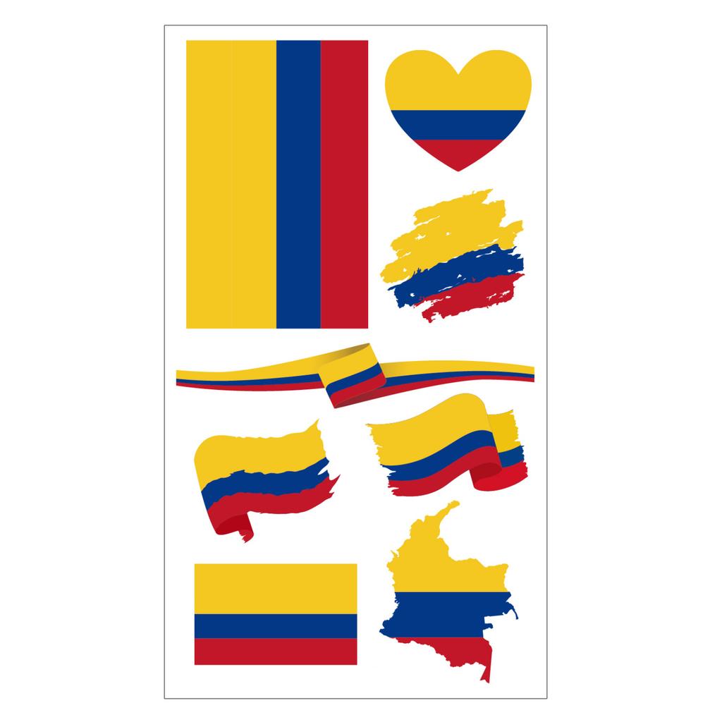 Flag Design Temporary Tattoos Set of Multiple Shapes for Events Parties Festivals and Sports Fans Temporary Tattoos