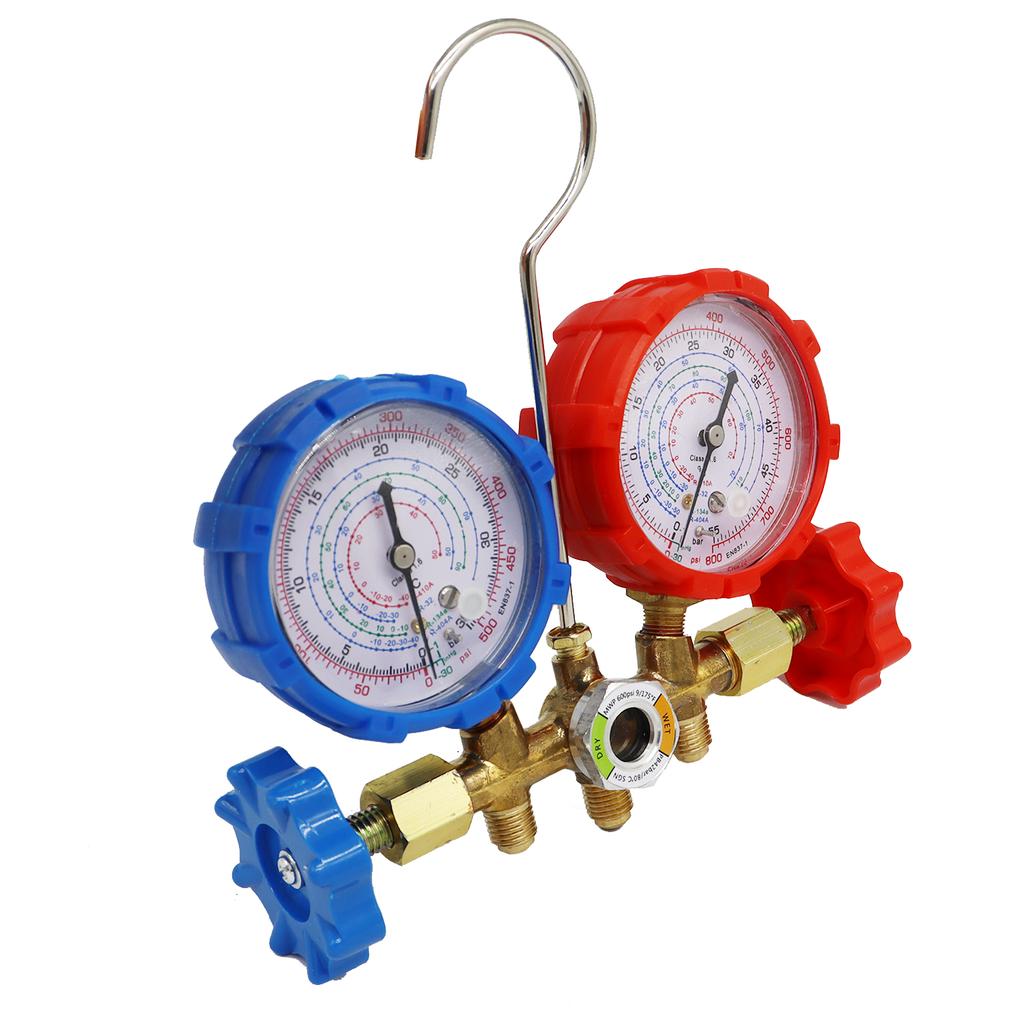 R410A R134A R32 R404A Air Conditioner Refrigeration Fluoride Meter Kit, Manifold Meter Diagnostic Tool