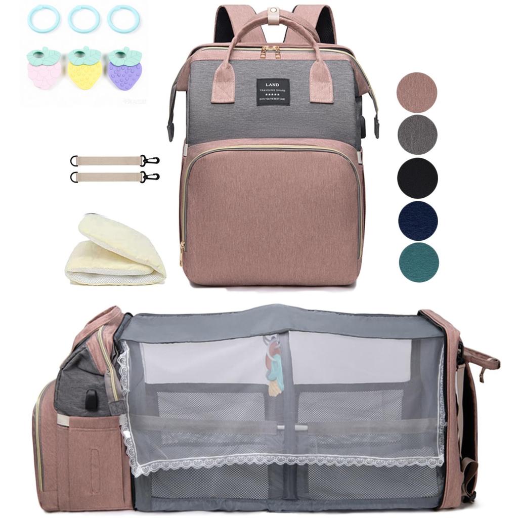 Diaper Bag Backpack with Changing Pad Large Capacity Baby Travel Bag for Mom, Waterproof & Multi-Pocket Organizer for Boys Girls