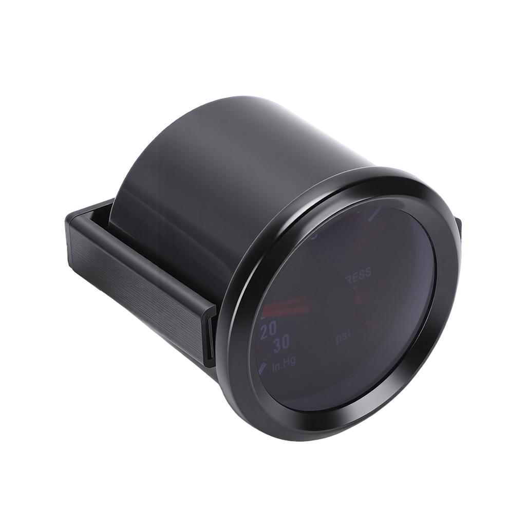 2 Inch Boost Meter Kit Smoked Lens 12V DC for Gas Cars Digital Analog Display Blue LED Backlight Pressure Meter with