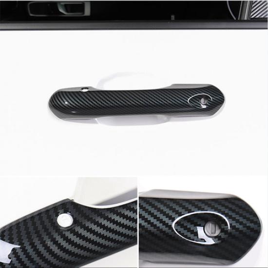 Carbon Fiber Exterior Door Handles Bowl Cover Trim For Ford Explorer -2025