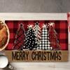 Weihnachts-Platzsets Baum-Muster Tischsets Hitzebeständige Leinen-Platzsets für Esszimmer- und Küchendekor für Festtagsmahlzeiten, Zusammenkünfte, Partytisch