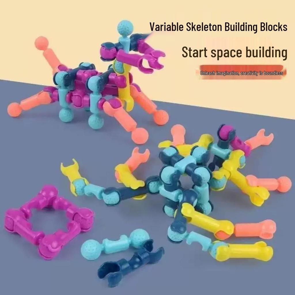 Multifunctional Children's Skeleton Joint Building Blocks: DIY Educational Plug-In Assembly Toys
