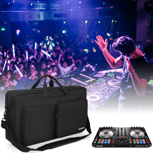 AKOZLIN DJ Controller Protective Case/Bag for Pioneer DDJ FLX4, SB, SB2, SB3, RB, and DDJ 400, Water-Repellent Fabric, 54 x 32 x 14 cm, Black