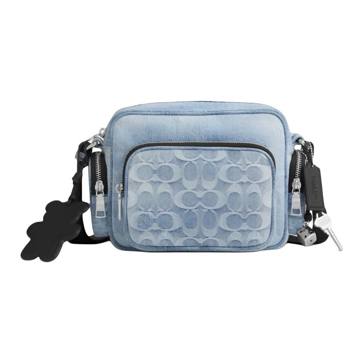 

Сумка Coach Cargo Monogram Модна Проста Повсякденна Сумка для Камери Застібка-Блискавка Сумка Через Плече Середня Чоловічі сумки Денім-Синій CEA06-SVNIM Gift Box Set (Basic Set+Yellow Box)
