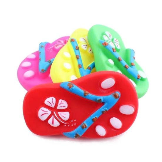 Pantoufle Jouet à Mâcher pour Chien Résistant aux Morsures Soulagement de l'Ennui et du Stress Jouet Chaussure Pantoufle Simulée en Vinyle Jouet Siffleur pour Chiots Dentition Nettoyage