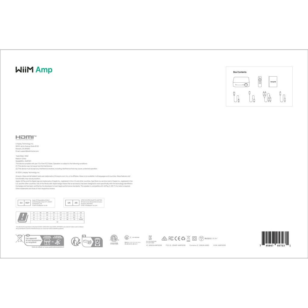 [Direct Import] WiiM Amp Multi-Room Streaming Amplifier with AirPlay 2, Google Cast, HDMI, and Voice Control – Compatible with Spotify, Qobuz,