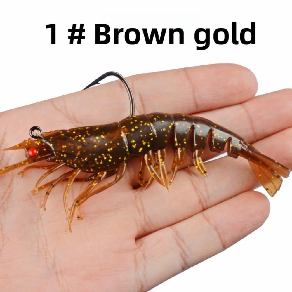10.5cm12g Lifelike Artificial Shrimp Lure Soft Flat Claw/classic Luminescent Fishing Lure Single Hook Biomimetic
