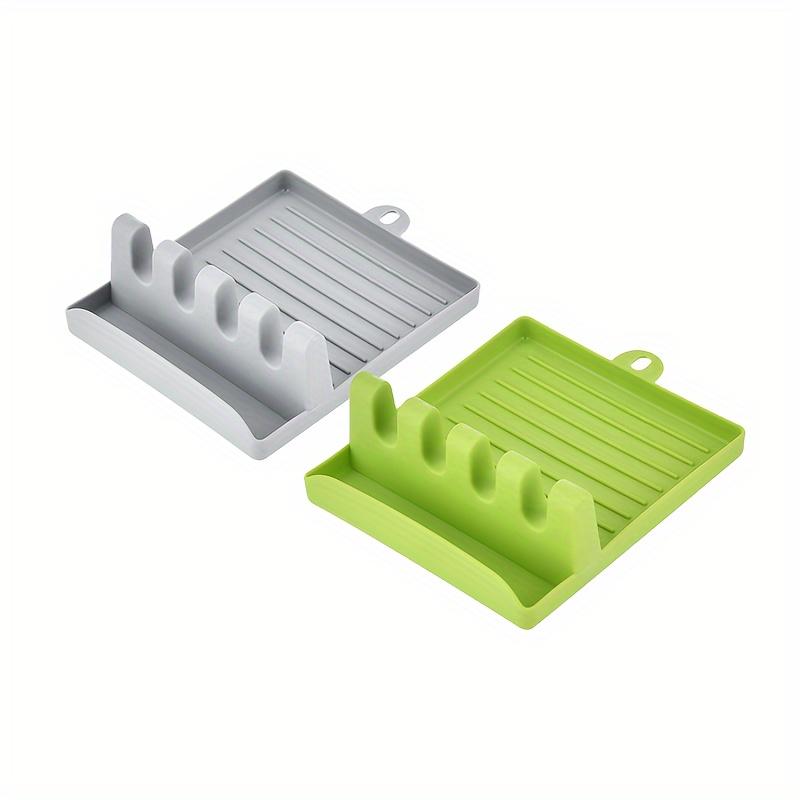 Silikon Kjøkkenorganisator Redskap- og Bestikkholder, Skjeholder med Klemmer for Håndtak, Multifunksjonell Holder for Skjeer, Gafler, Spisepinner, Ideell