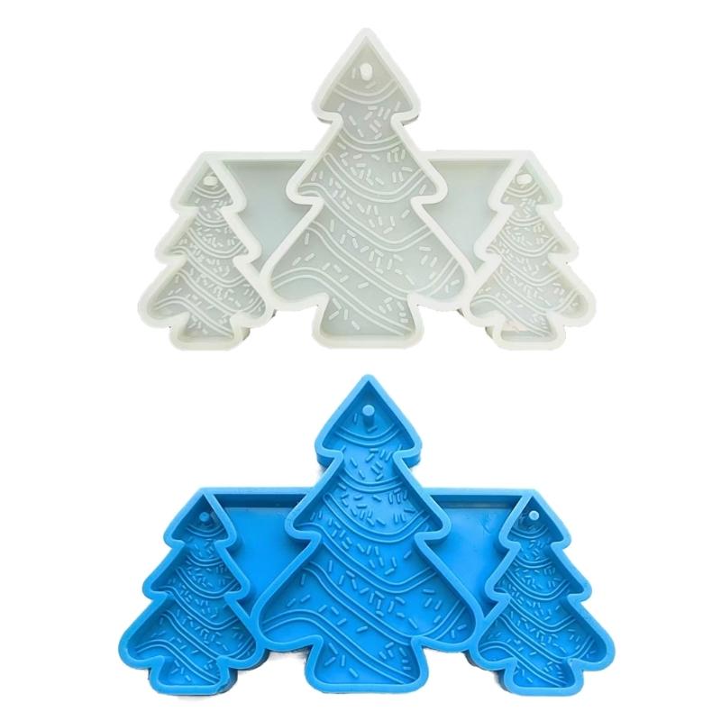 DIY Christmas Tree Keychain Silicone Epoxy Mold DIY Necklace Pendant Jewelry Crafting Mould for Christmas Gift Craft