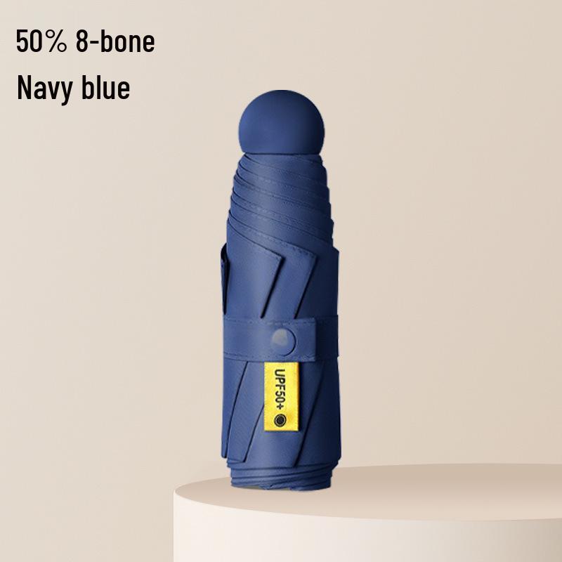 Compact Folding Umbrella - Sun & Rain Protection, Capsule Design, High-End Women’s Pocket Accessory.