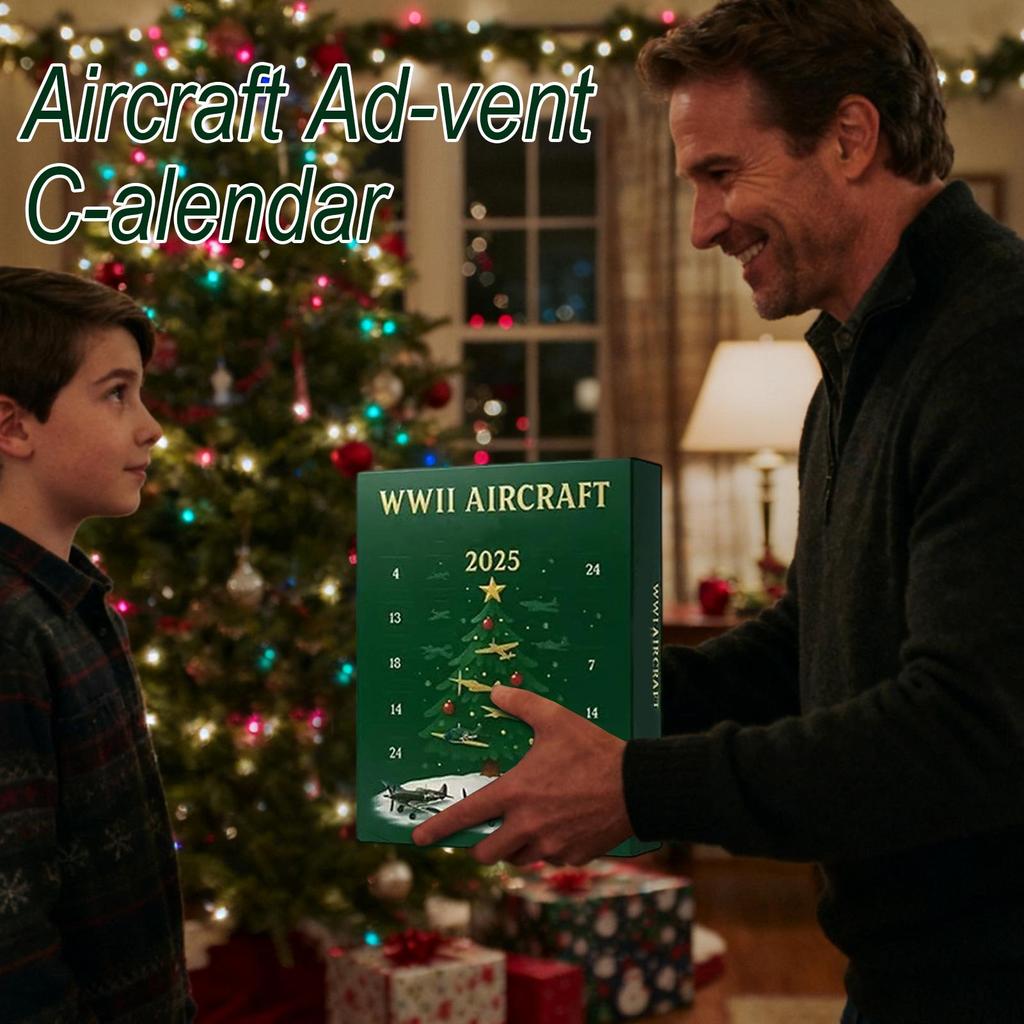 Aircraft Advent Calendar 2025 with 24 2D Acrylic Unique Mini Warbirds Christmas Advent Calendar Gifts for Aviation Lovers
