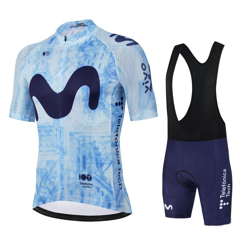 Movistar 2025 Cycling Jersey Set Summer Spain MTB Bike Clothes Uniform Maillot Ropa Ciclismo Men Bicycle Clothing Suit Hombre