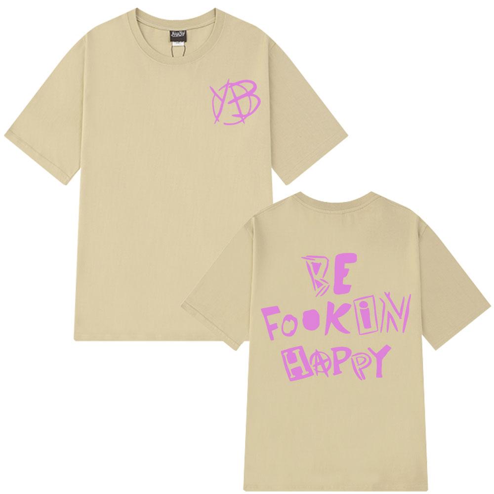 Rock Singer Yungblud Be Fookin Happy T Shirt Summer Unisex 100_ Cotton T-shirts Men Women Hip Hop Fashion Tee Shirt Oversize S