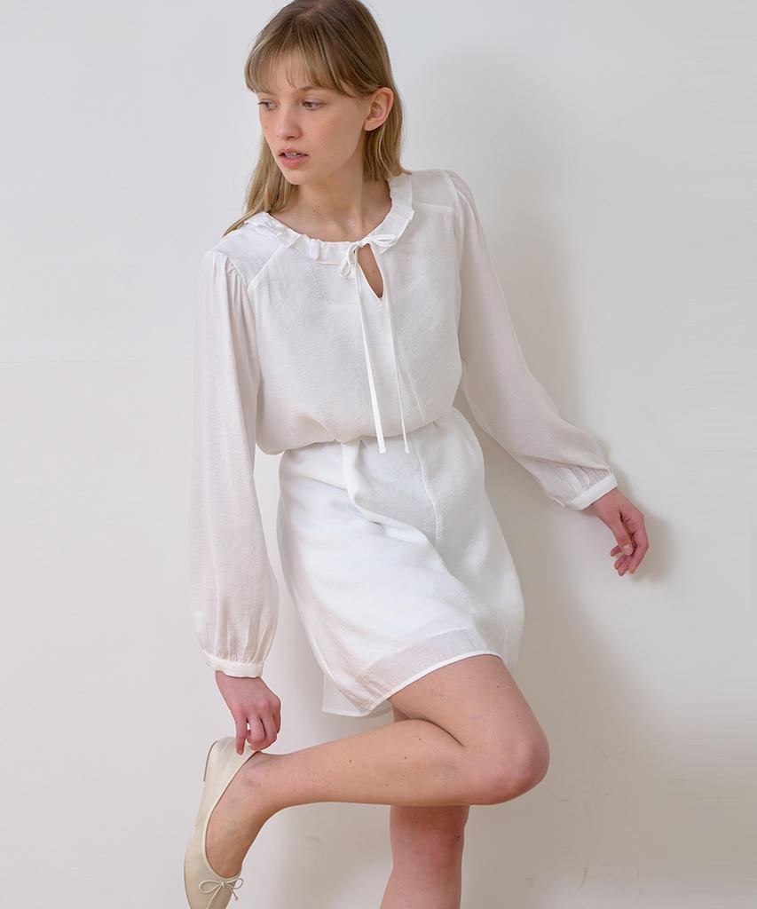 Laminez Frill Strap Dress - Ivory