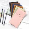 Pencilcase Faux Leather Large Capacity Multi-Slot Pouch - Pure Color Stationery Organizer / Pen Protective Case