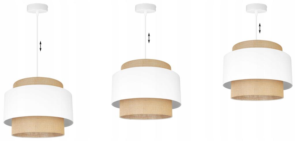 Hanging Lamp, Ceiling Chandelier, Lampshade, Boho Juta