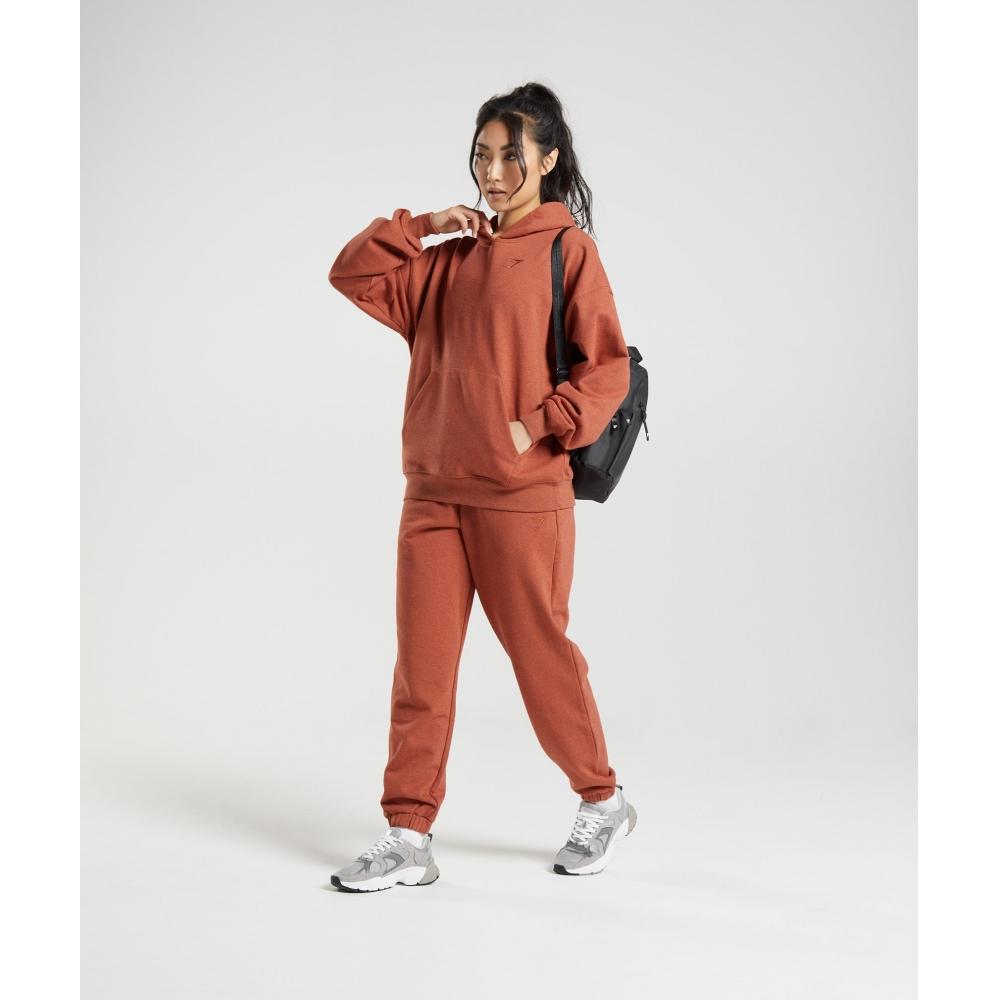 Gymshark Rest Day Sweats Hoodie Cinnamon Brown Marl B2a7p Nbjt