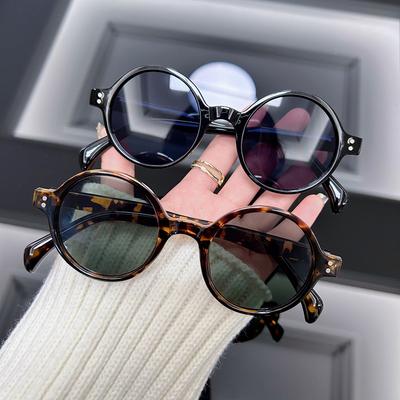 Fashion Round Sunglasses Women Men Vintage Brand Designer Sun Glasses Male Female Retro Rivet Outdoor Shades Gafas De Sol