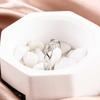 Women Men Opening Bridal Lovers Ring White Gold Plated Copper Wedding Rings Crystal Couple Rings