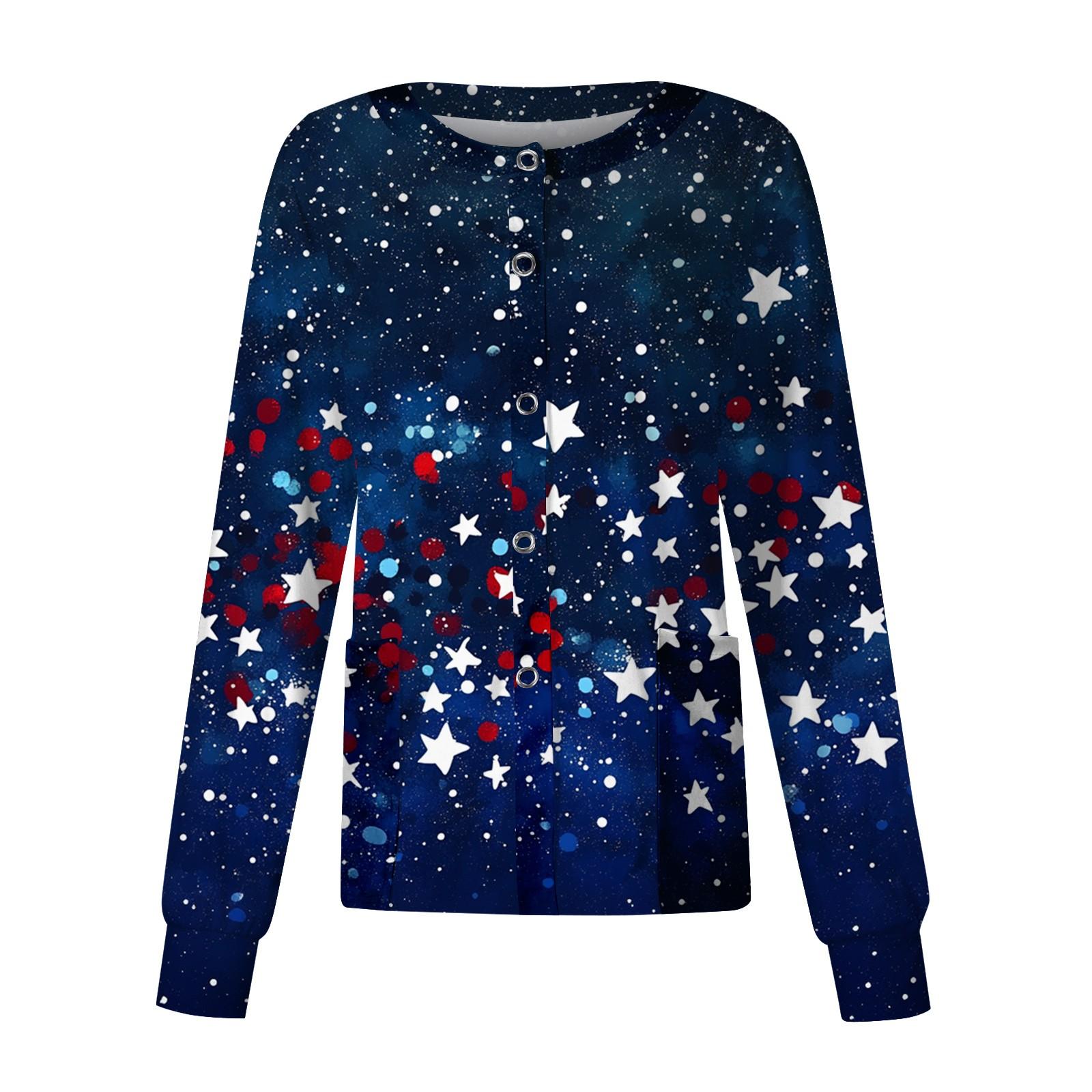 

Женский повседневный однобортный топ с длинным рукавом и рождественским принтом Dry-nurse L