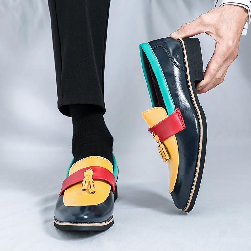 Modne casualowe męskie buty w dużych rozmiarach Mokasyny Modny design z blokami kolorów Styl Codzienny Modne Imprezowe Outdoorowe do chodzenia po ulicy buty dla młodzieży 38-48