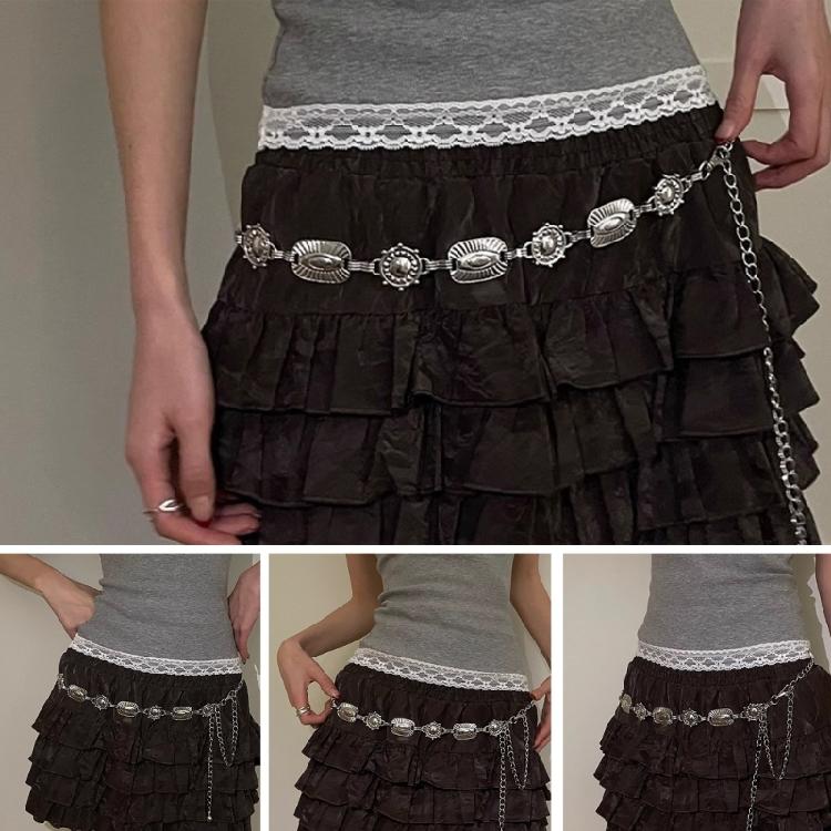 Women Waist Chain Ethnic Style Belts with Patterns Masquerades Waist Chain
