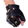 Leather Fingerless Short Gloves Black Rivets Stud Half Finger Mittens Fashion Performance Dance Gloves
