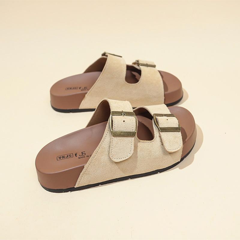 

Soft bottom summer new with one word wear thick beach slippers cool slippers women s thick bottom outsole 2025 40 бежевый