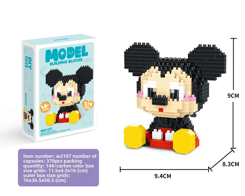 Disney Mickey Pikachu Pikachu Duffy Panda Building Blocks For Kids Toy Gift For Children