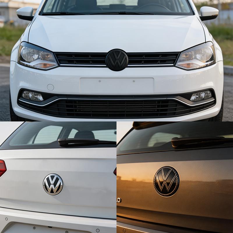 For Volkswagen 1Pcs ABS Replacement VW Polo Car Front Logo Grille Badge Trunk Badge For Volkswagen Polo 6 2019-2024 Car Accessories