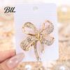 Minimalist Bow Pin Sparkling Rhinstone Brooch, Retro Alloy Lapel Pin, Women Jewelry Accessories for Suit Dress Coat Scarf Durable Brooch