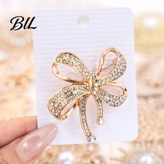 Minimalist Bow Pin Sparkling Rhinstone Brooch, Retro Alloy Lapel Pin, Women Jewelry Accessories for Suit Dress Coat Scarf Durable Brooch