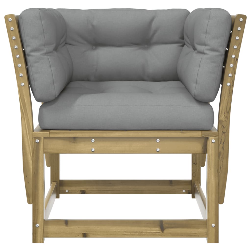 Vidaxl Garden Armchair With Armrests And Cushions, Pine Wood