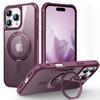 Suitable for iPhone 16 Plus 6.7inch Apple Phone Case with Rotating Magnetic Stand, Skin-feel Anti-drop Case 15