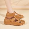 Women's Leather Sandals Summer Essentials Mary Jane Beach Flat Shoes Casual Soft Roman Sandals for Girl Plus Size