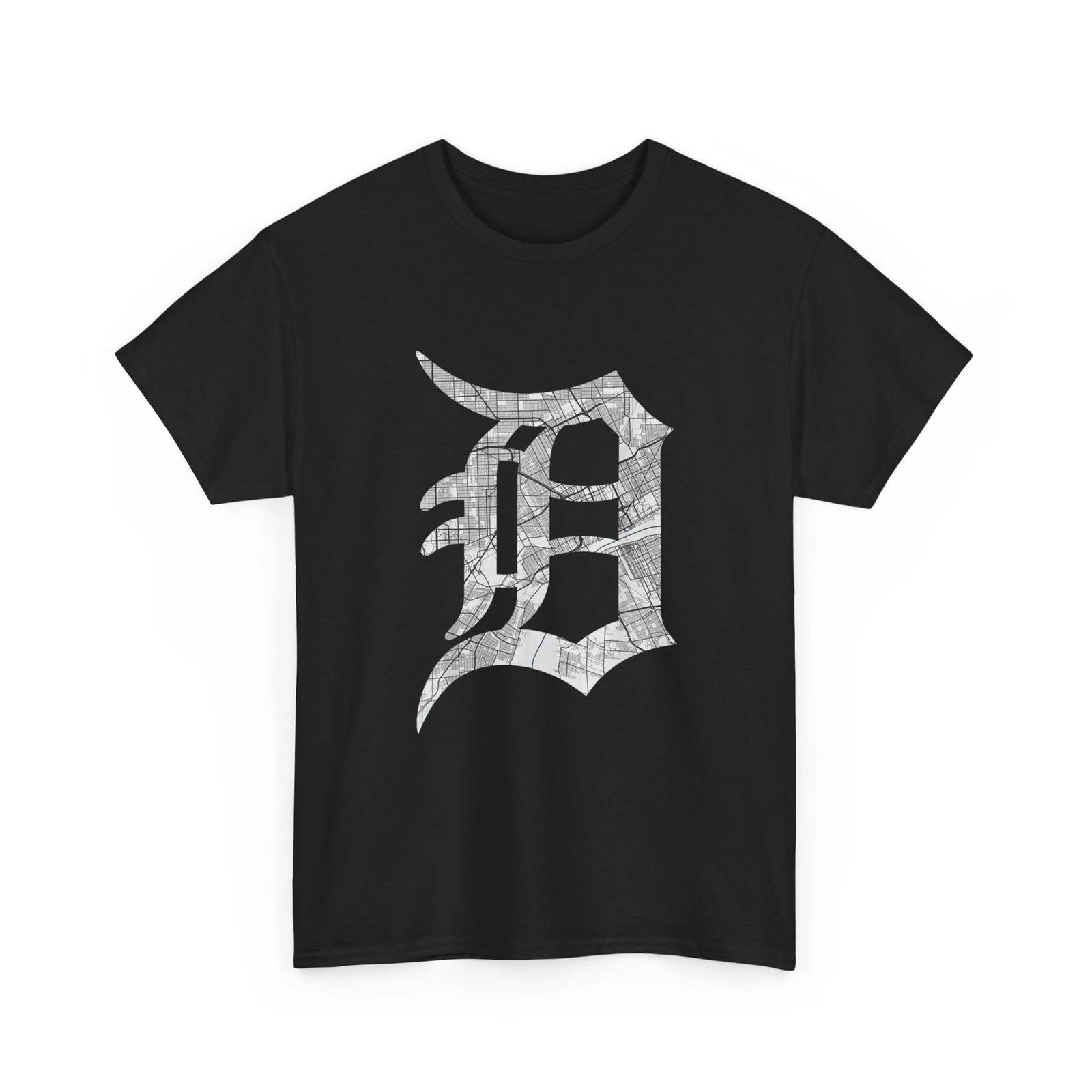 Letter D Detroit Michigan City Road Map T-Shirt XXXXL