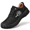 2024 New Men Leather Casual Hiking Shoes Outdoor Antiskid Genuine Leather Walking Shoes Soft Homme Classic Ankle Flats Moccasin