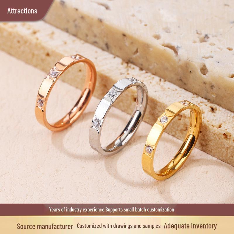 Japanese-Korean High-End Light Luxury Micro-Inlaid Ring - Classic & Durable Women's Fashion