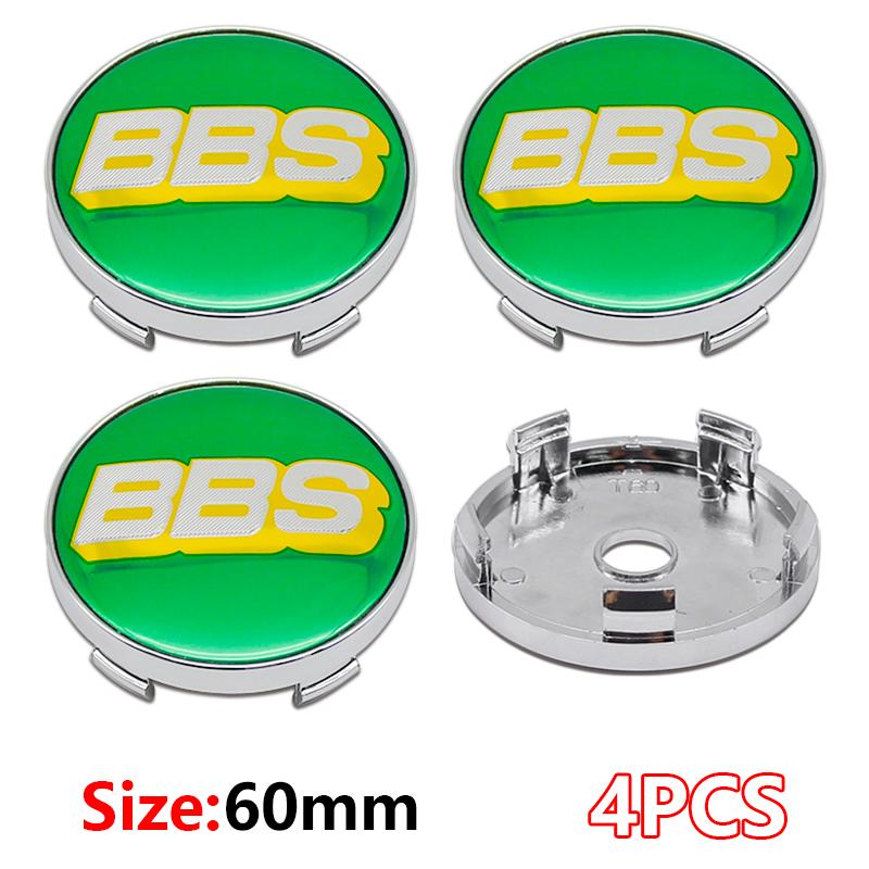 4 Stück 56+60mm Auto Radnabenabdeckung Aufkleber Felgenabdeckung Emblem Abzeichen modifiziertes Fahrzeuglabel Aufkleber Für bbs Reifenmittel Aufkleber