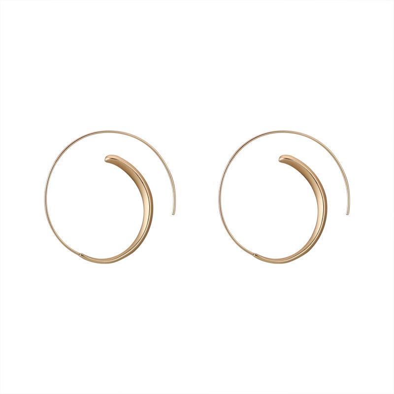 Modetrend Matte Frostige Textur Ohrringe für Damen Gold Schlichtes Temperament Persönlichkeit Piercing Große Creolen Schmuck
