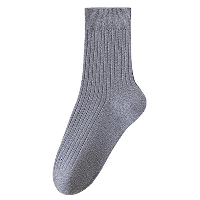 Pure Cotton Men's Thickened Striped Mid-calf Socks, Autumn Warm Long Socks, Autumn and Winter Cotton Men's Socks
