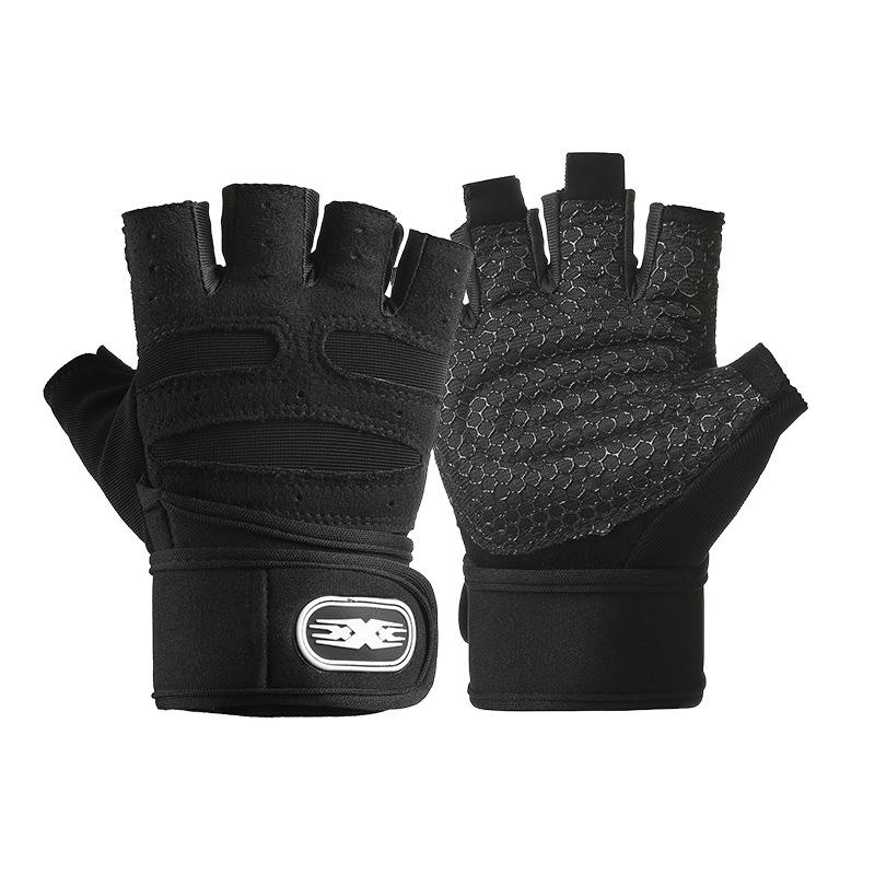 Sports and Fitness Half finger Gloves Extended Wristband Men and Women Equipment Training Anti Slip Calluse Barbell Cycling Outdoor Gloves